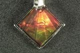 Stunning Ammolite (Fossil Ammonite Shell) Pendant - Sterling Silver #271760-1